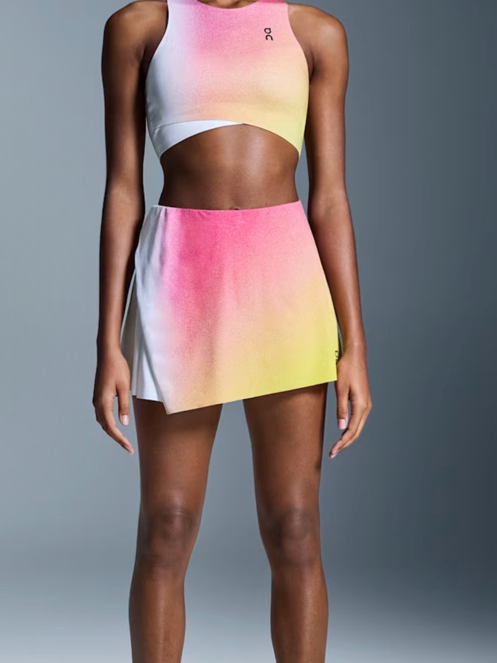 On Running Pink-to-Yellow Gradient Athletic Skort Sz Small